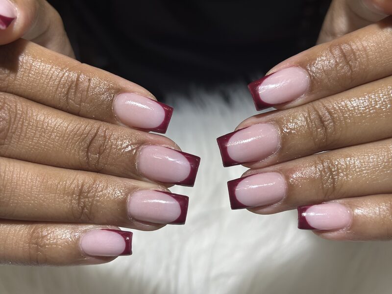 Long stiletto nails with colorful tropical flower art
